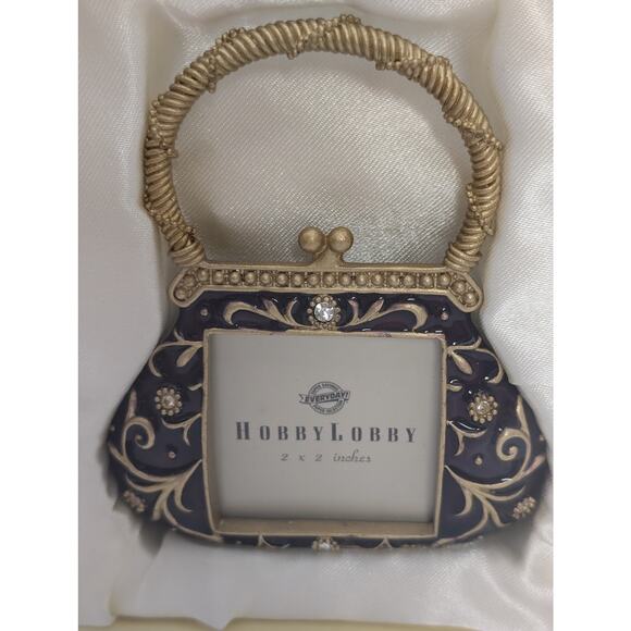 Gift Set Handbag Photo Frame and High-Heeled Shoe Card Holder, Purple - Picture 2 of 10